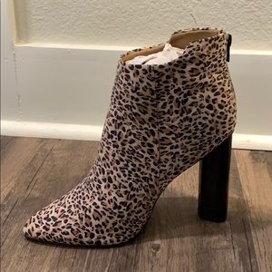 Cheetah print booties